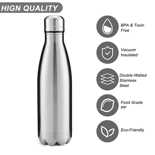 17 Ounce Insulated Stainless Steel Water Bottle Sleek Insulated