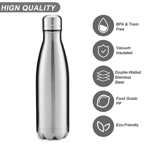 17 Ounce Insulated Stainless Steel Water Bottle Sleek Insulated Water  Bottles, Keeps Hot and Cold, 100% Leakproof Lids Sweatproof Water Bottles  Great for Travel Picnic& Camping.,water bottle