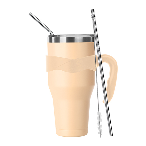 40 oz Double Wall Tumbler with Handle and Straw - Item #BTL623