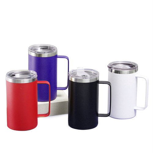 Travel Coffee Mug With Lid Insulated Tumbler With Handle 24oz Stainless  Steel Co