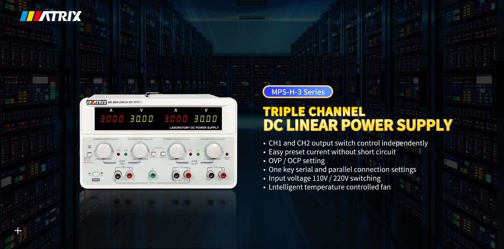 MPS-H-3 SERIES TRIPLE CHANNEL DC LINEAR POWER SUPPLY,DC POWER SUPPLY
