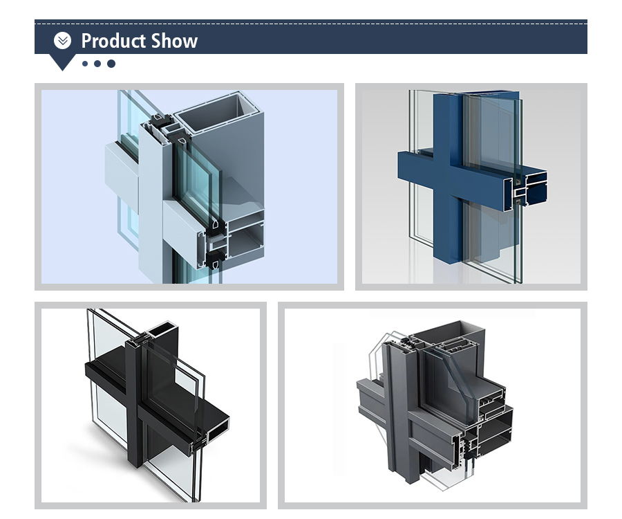 Exposed frame aluminum curtain wall in china