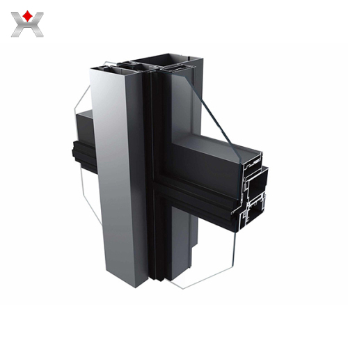 Semi-hidden frame aluminum curtain wall for sale