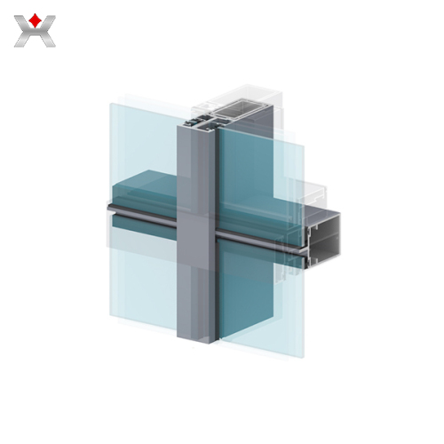 Semi-hidden frame aluminum curtain wall price