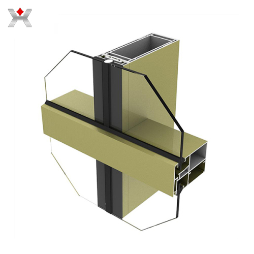 Semi-hidden frame aluminum curtain wall production