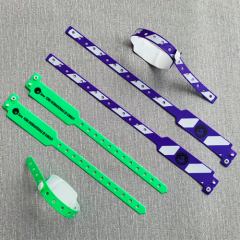 UHF/13.56Mhz Disposable Printable Custom QR Festival Party Active Event Waterproof RFID NFC PVC Bracelet Wristband