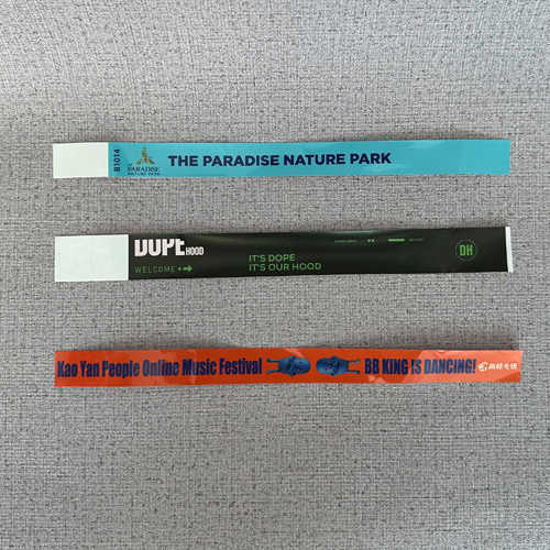 Custom Printed Logo Waterproof Wristband pp paper wristbands for Events,waterpark