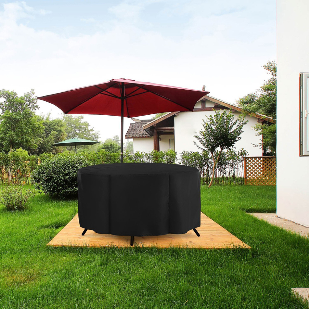 210D Black Square Furniture Cover Outdoor Protective Cover Waterproof Dust-Proof Windproof Moisture Proof Anti-UV For Sofas Chairs Dining Table