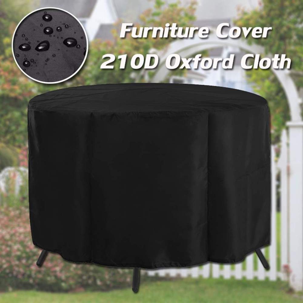 210D Black Square Furniture Cover Outdoor Protective Cover Waterproof Dust-Proof Windproof Moisture Proof Anti-UV For Sofas Chairs Dining Table