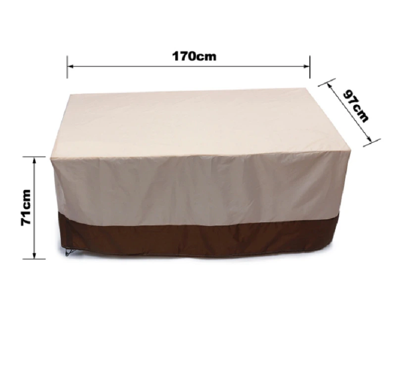 210D Beige Furniture Cover Outdoor Protective Cover Waterproof Dust-Proof Windproof Moisture Proof Anti-UV For Sofas Chairs Dining Table