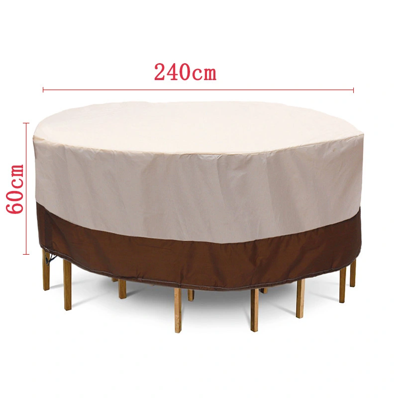 210D Beige Furniture Cover Outdoor Protective Cover Waterproof Dust-Proof Windproof Moisture Proof Anti-UV For Sofas Chairs Dining Table