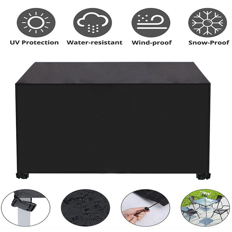 420D Square Furniture Cover Outdoor Protective Cover Waterproof Dust-Proof Windproof Moisture Proof Anti-UV For Sofas Chairs Dining Table