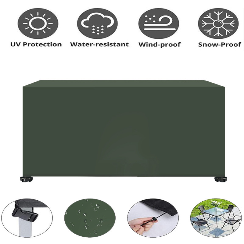 420D Square Furniture Cover Outdoor Protective Cover Waterproof Dust-Proof Windproof Moisture Proof Anti-UV For Sofas Chairs Dining Table