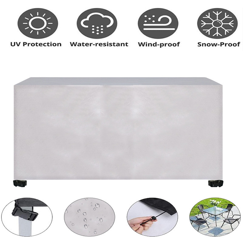 420D Square Furniture Cover Outdoor Protective Cover Waterproof Dust-Proof Windproof Moisture Proof Anti-UV For Sofas Chairs Dining Table
