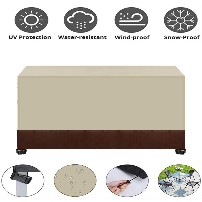 420D Square Furniture Cover Outdoor Protective Cover Waterproof Dust-Proof Windproof Moisture Proof Anti-UV For Sofas Chairs Dining Table