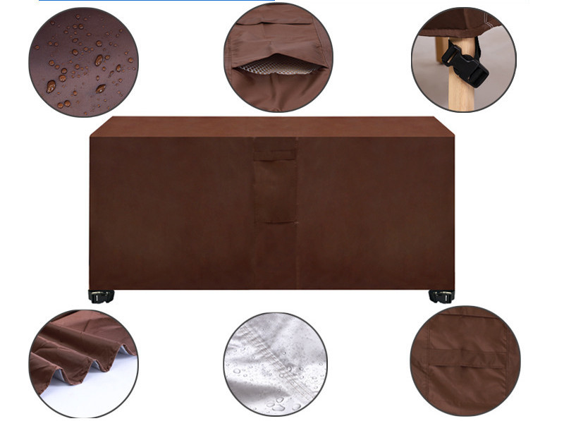 420D Square Furniture Cover + Pocket Outdoor Protective Cover Waterproof Dust-Proof Windproof Moisture Proof Anti-UV For Sofas Chairs Dining Table