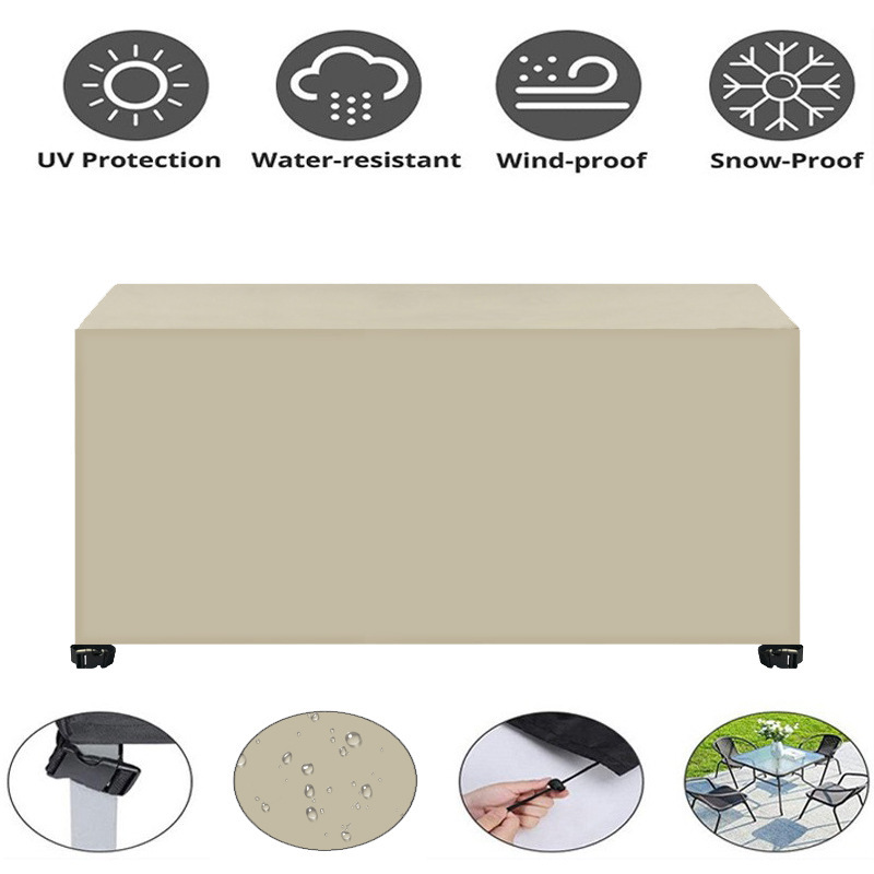 420D Square Furniture Cover Outdoor Protective Cover Waterproof Dust-Proof Windproof Moisture Proof Anti-UV For Sofas Chairs Dining Table