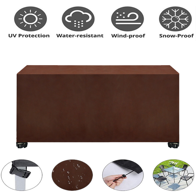 420D Square Furniture Cover Outdoor Protective Cover Waterproof Dust-Proof Windproof Moisture Proof Anti-UV For Sofas Chairs Dining Table
