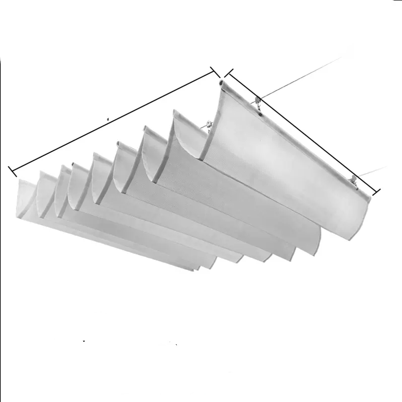 Customized Made Wave Shade Cover Replacement Shade HDPE Mesh Pergola Shade Canopy Slide Wire Extendable Shade Awning Sail for Patio Deck Gazebo