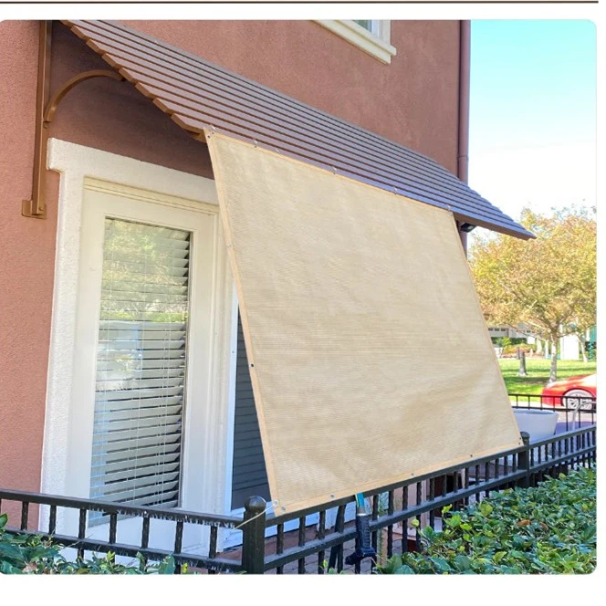 Sun Shade Mesh Canopy Awning Privacy Screen Wind Screen Hot Resistant Protection Shelter 90% UV Blocking for Gazebo Patio Garden Outdoor Greenhouse Flower Barn Kennel Fence Beige