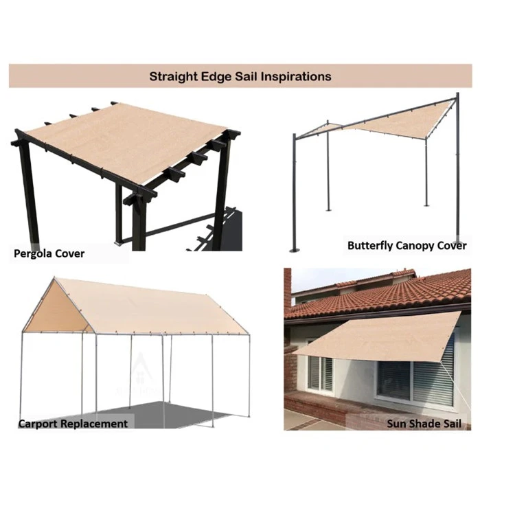Sun Shade Mesh Canopy Awning Privacy Screen Wind Screen Hot Resistant Protection Shelter 90% UV Blocking for Gazebo Patio Garden Outdoor Greenhouse Flower Barn Kennel Fence Beige