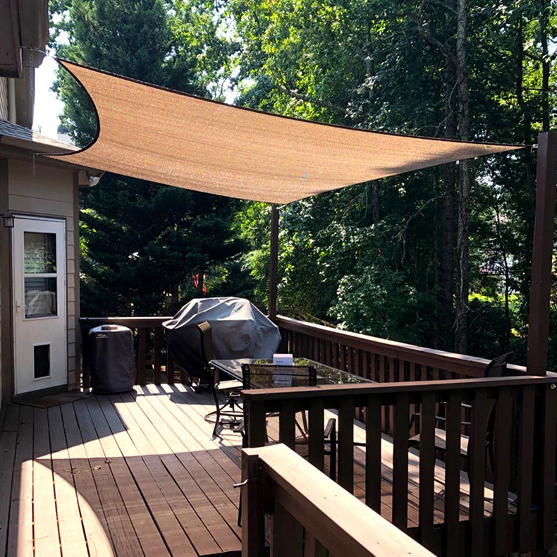 Customized Made HDPE Mesh Rectangle Patio Sun Shade Sail Canopy Awning Sun Shelter Protection 90% UV Blocking for Outdoor Garden