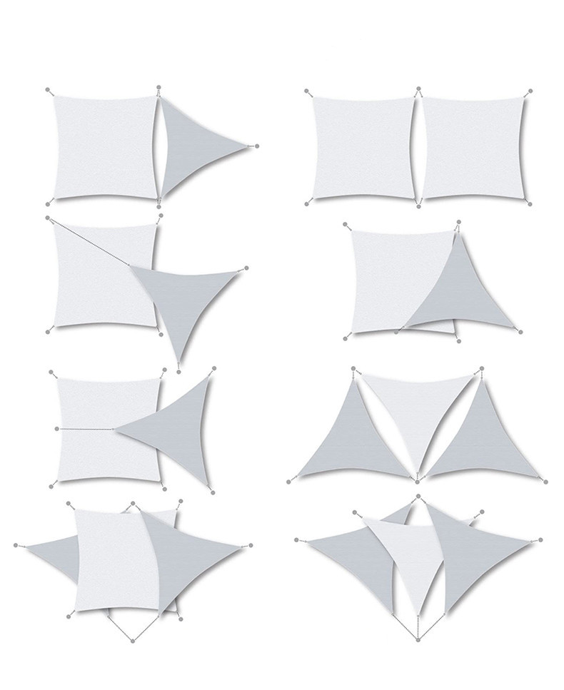 Customized Made HDPE Mesh Rectangle Patio Sun Shade Sail Canopy Awning Sun Shelter Protection 90% UV Blocking for Outdoor Garden