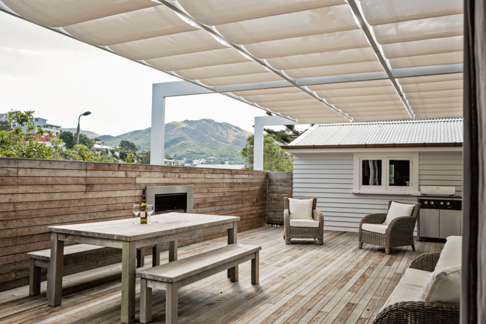Customized Made Wave Shade Cover Retractable Shade Replacement Pergola Shade Canopy Waterproof Slide Wire Extendable Shade Awning Sail for Patio Deck Gazebo