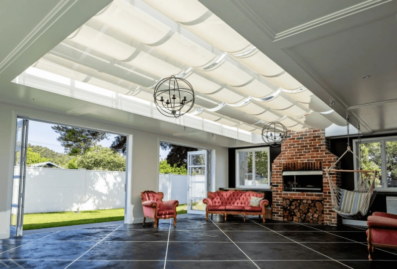 Customized Made Wave Shade Cover Retractable Shade Replacement Pergola Shade Canopy Waterproof Slide Wire Extendable Shade Awning Sail for Patio Deck Gazebo