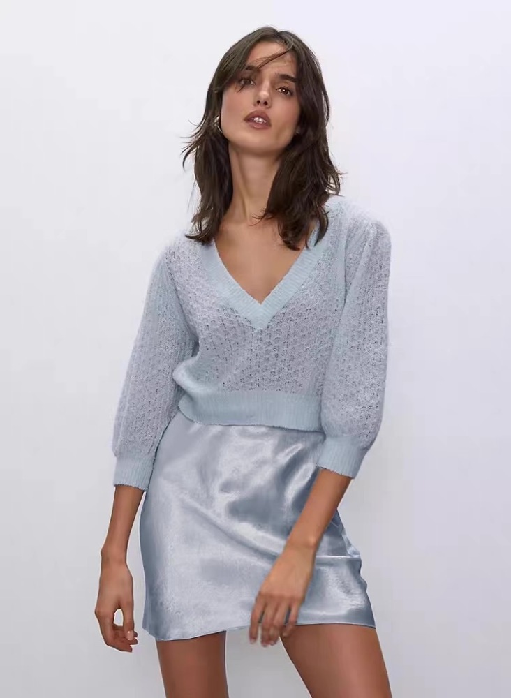 Short Diagonal Cut Design Satin Silk Fishtail Skirt Wrapped Buttocks