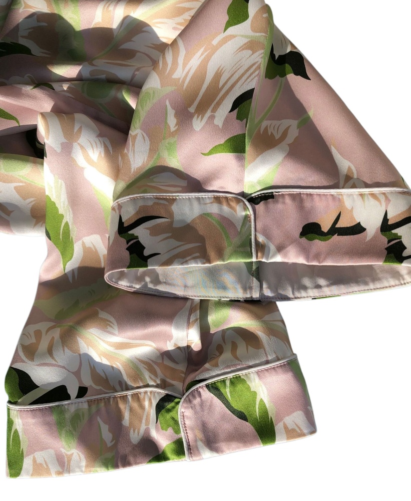 Heavyweight Silk Pajama Set in Plain Satin – Shirt & Pants