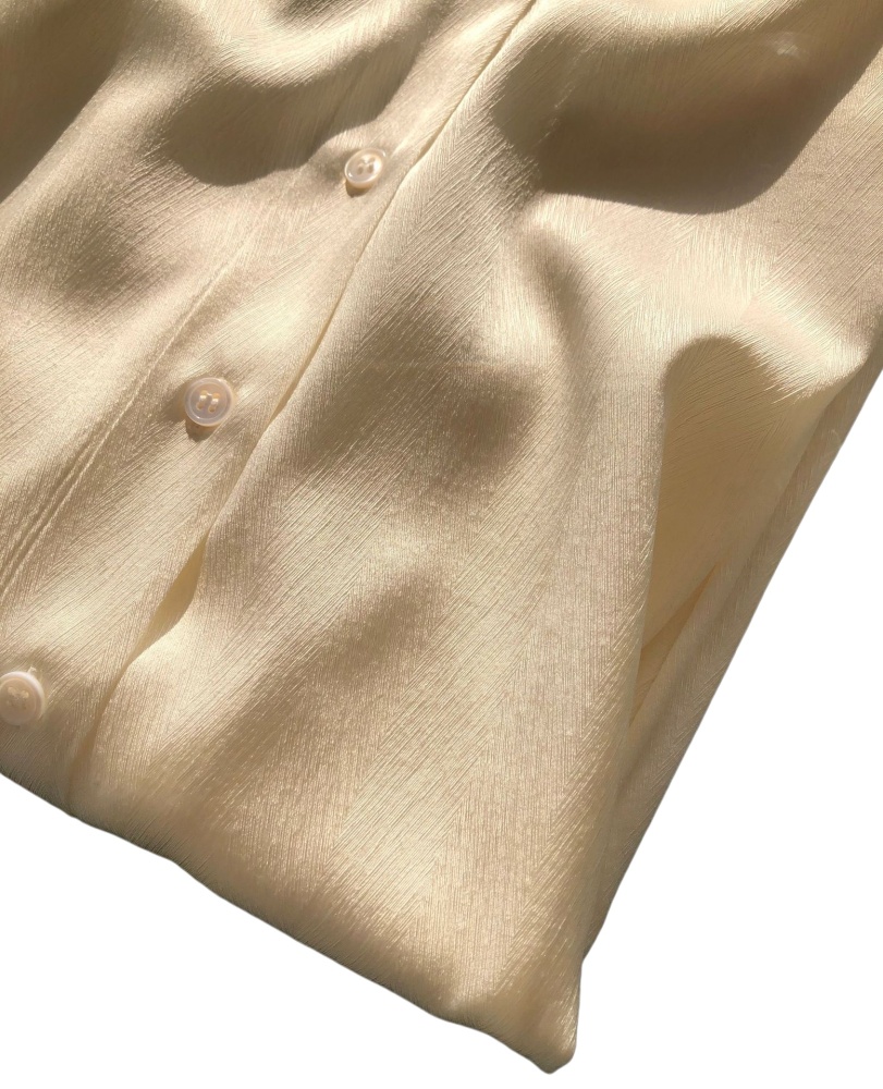 White Fine Stripe Jacquard Silk Long-Sleeve Shirt