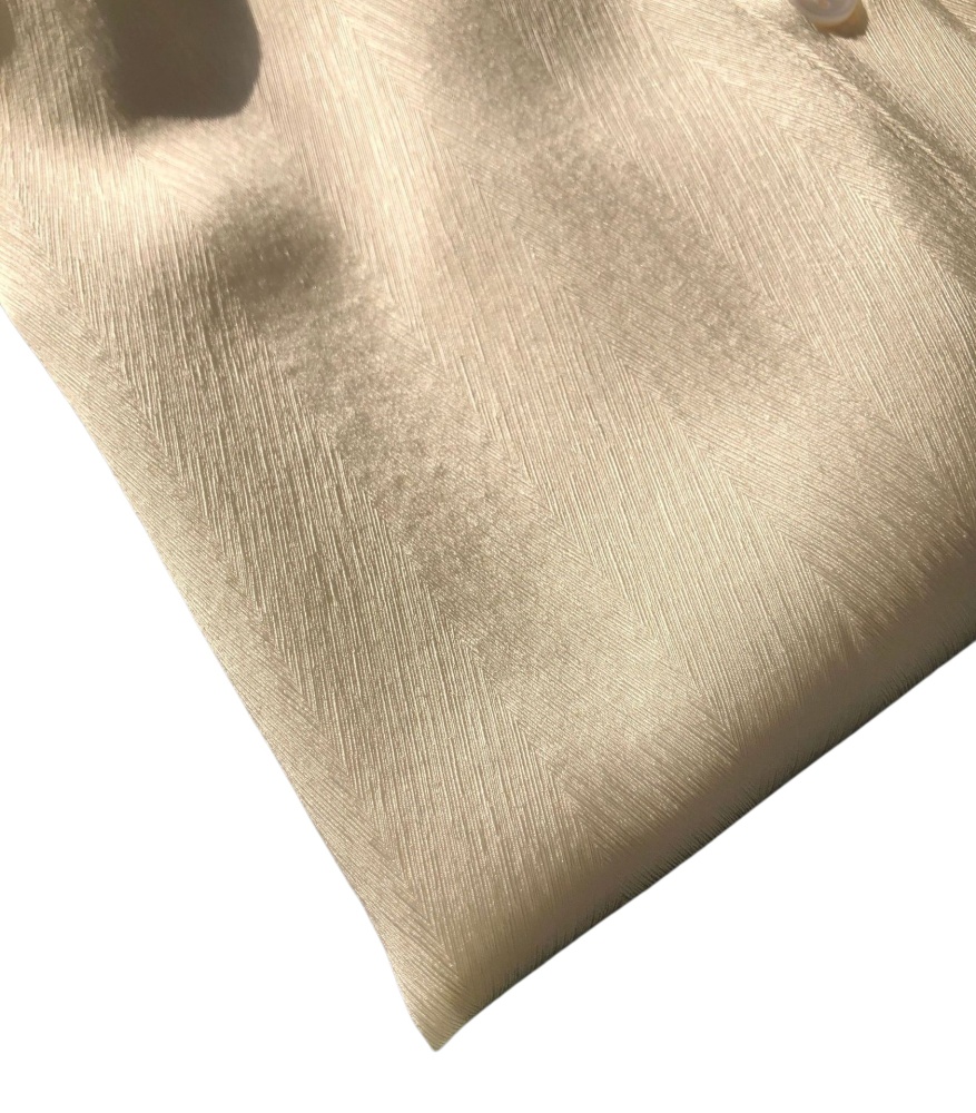 White Fine Stripe Jacquard Silk Long-Sleeve Shirt