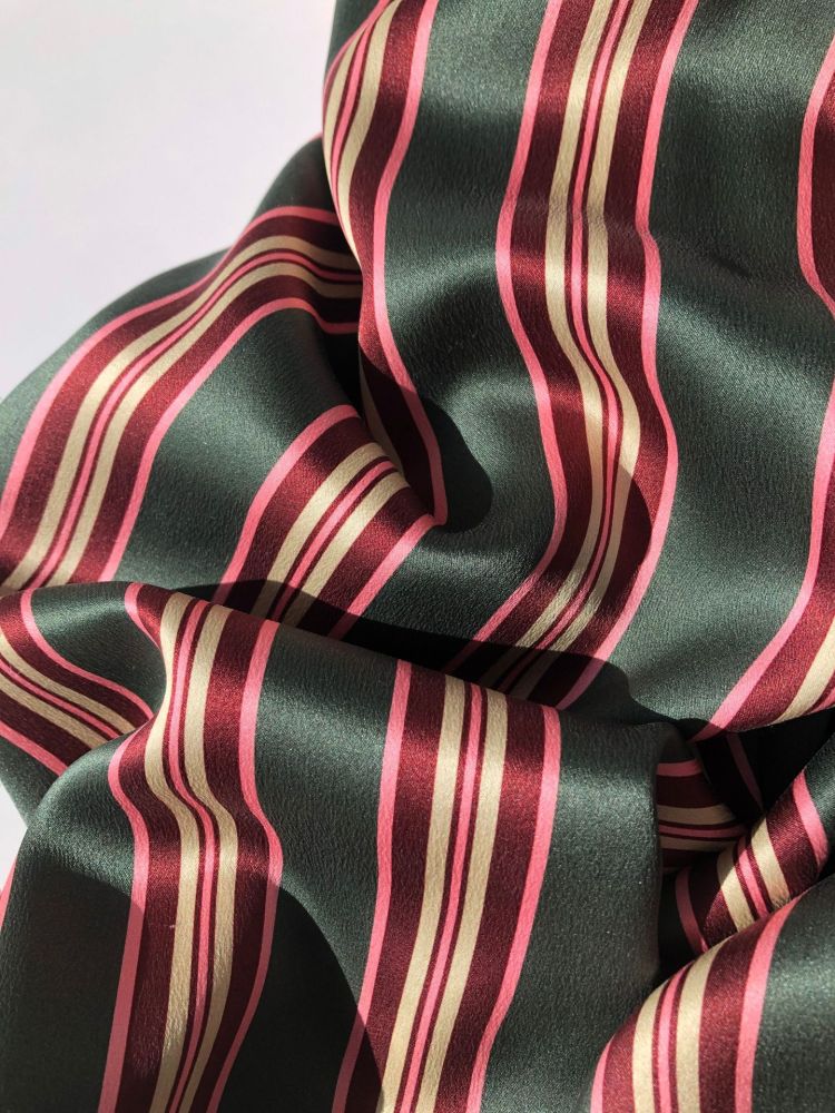Silk Satin Striped Nightshirt Shirt Wide-Leg Pants