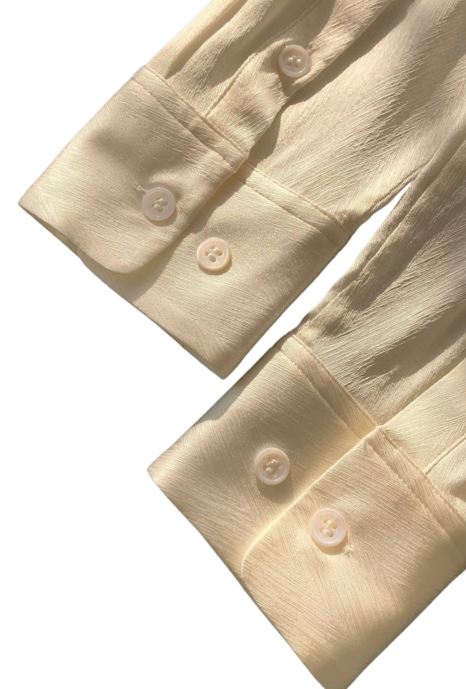 White Fine Stripe Jacquard Silk Long-Sleeve Shirt