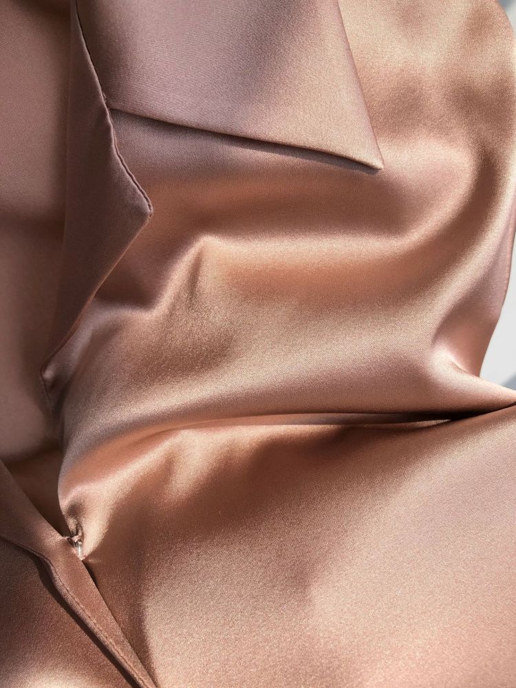 Mulberry Silk Cropped Tie-Front Butterfly Bow Shirt