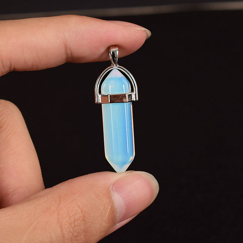 30mm Tumbled Stone natural Hexagonal Column opalite Healing quartz Crystal Polished Reiki Pendulum Stones And Mineral home Decor