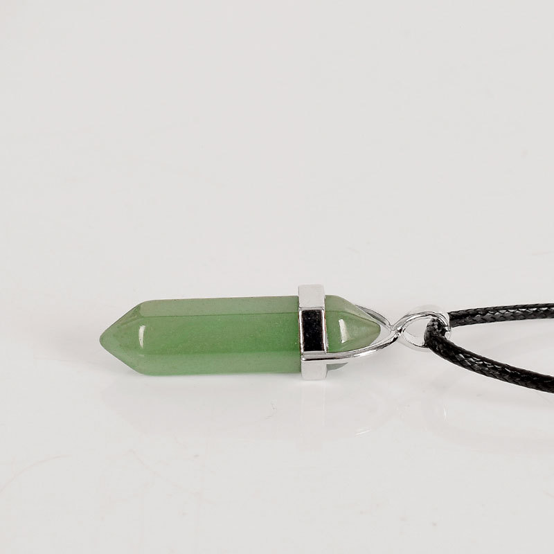 30mm Tumbled Stone Natural Hexagonal Column green aventurine Reiki Pendulum Pendant Healing Mineral Quartz Crystals Home Decor
