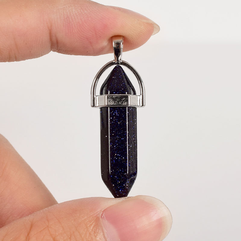 30mm Tumbled Stone Natural Hexagonal Column blue sandstone Stones And Mineral Reiki Pendulum Healing Crystals Home Decoration