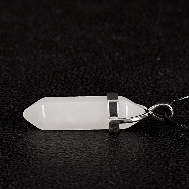 30mm Tumbled Stone natural Hexagonal Column white jade Healing Quartz Crystals Polished Reiki Pendulum Stones And Mineral Decor
