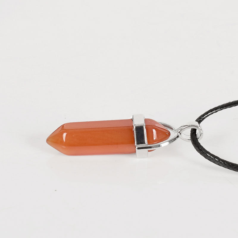 Natural red agate prism Pendant Necklace