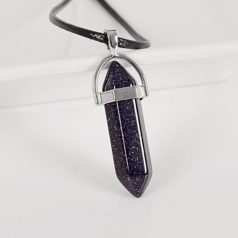 30mm Tumbled Stone Natural Hexagonal Column blue sandstone Stones And Mineral Reiki Pendulum Healing Crystals Home Decoration