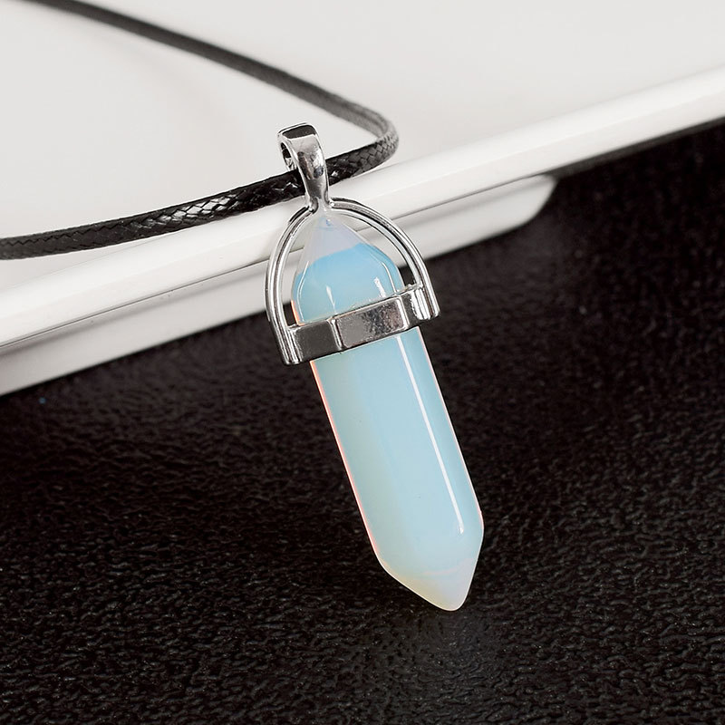 30mm Tumbled Stone natural Hexagonal Column opalite Healing quartz Crystal Polished Reiki Pendulum Stones And Mineral home Decor