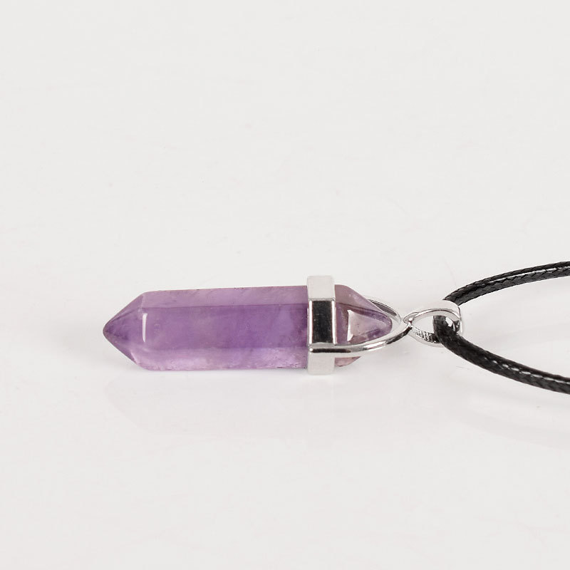 30mm Tumbled Stone Natural Hexagonal Column amethyst Polished Stones And Mineral Reiki Pendulum Healing Crystals Home Decor