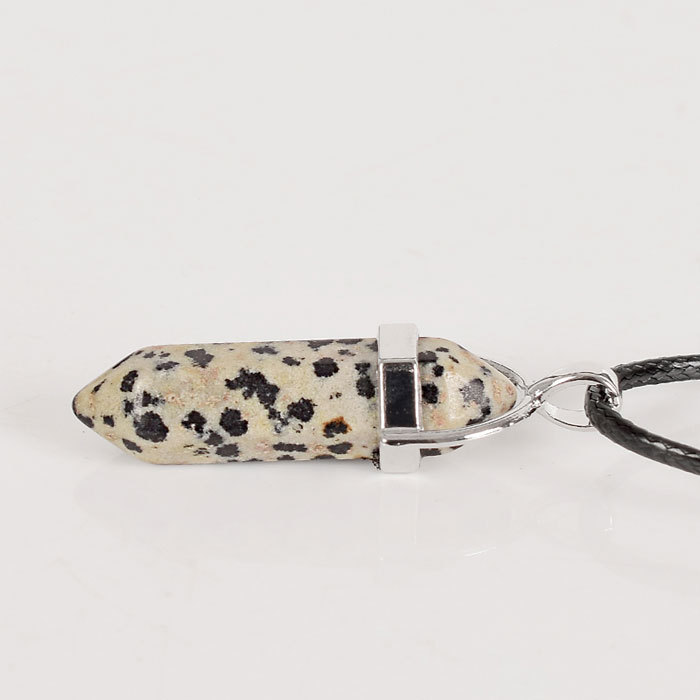 Natural Hexagonal Column with spots Necklace Pendant