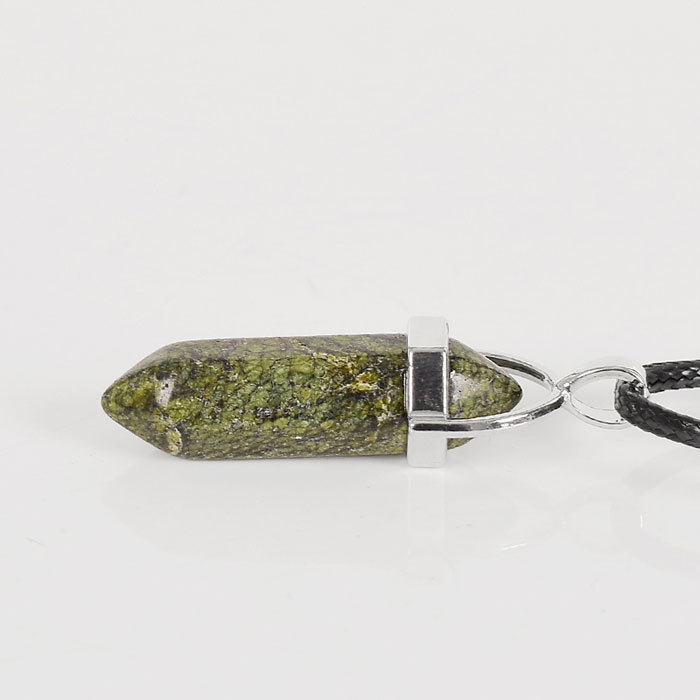 30mm Natural grass jasper Tumbled Stone Hexagonal Column Pendant