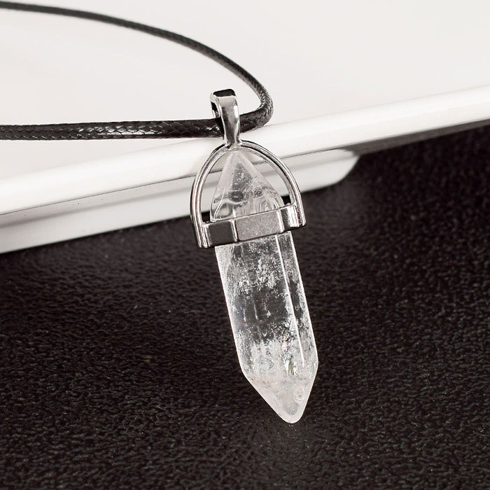 30mm natural Crystals Hexagonal Column Necklace Pendant