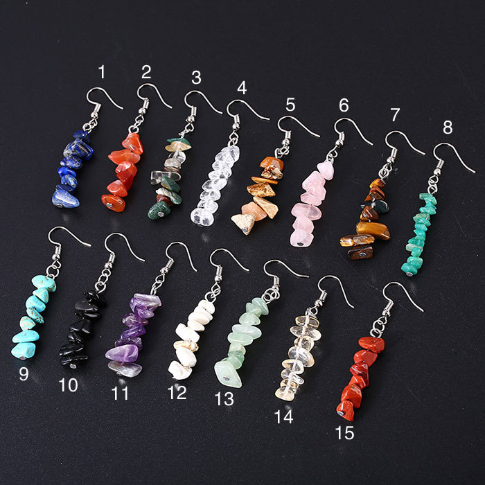 Stone beaded earrings