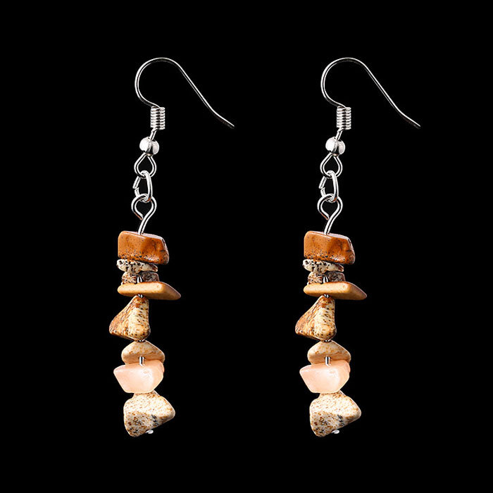 Stone beaded earrings