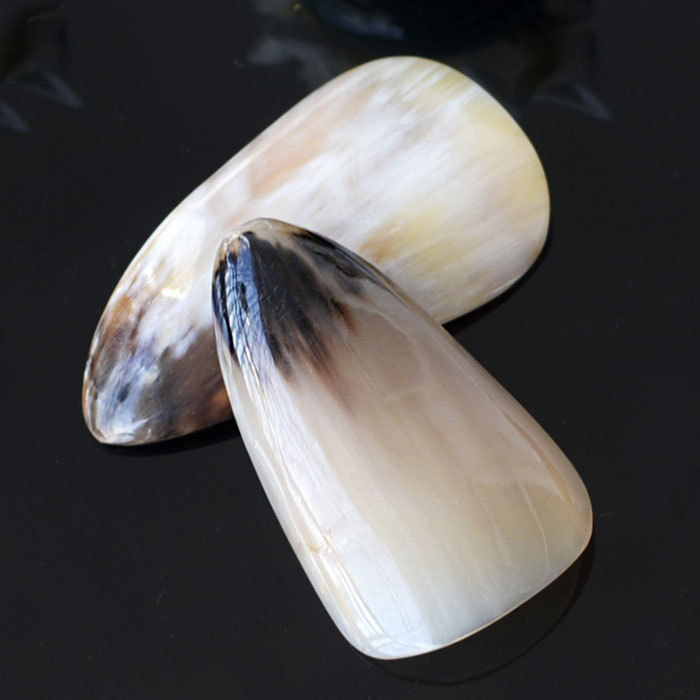 Thick natural horn beauty tool